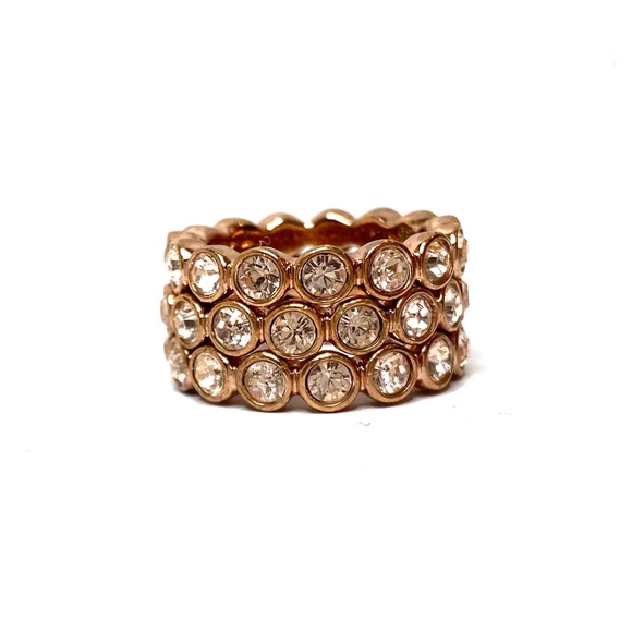 GIVENCHY Rose Gold Stackable Set of 3 Rings - Picture 5 of 8